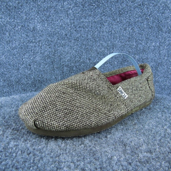 TOMS Women Flat Shoes Brown Fabric Slip On Size 7.5 Medium‎ - Picture 1 of 9